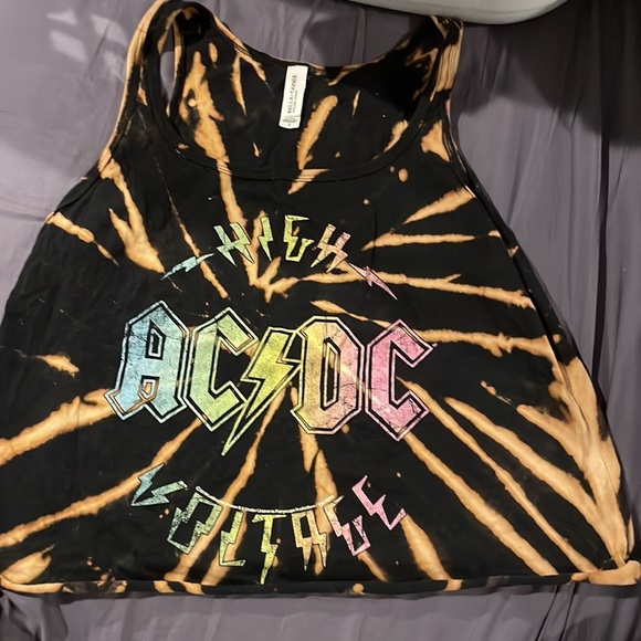 AC ⚡️DC tie dye crop tank AC/DC Small (juniors) - Picture 1 of 5